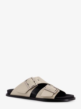 Alohas Womens Alba Low Leather Sandals Beige