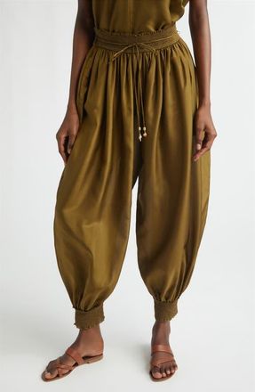 Zimmermann Mahon Silk Harem Pants in Olive at Nordstrom, Size 1