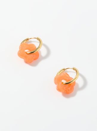 Simons Womens Sheer flower Hoop Earrings