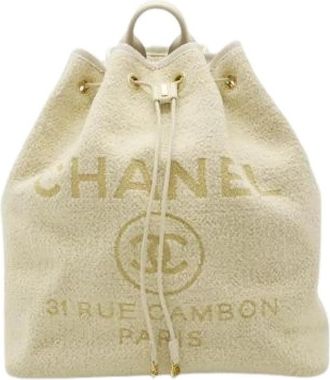 Chanel Pre-owned Leren Bucket Bag - Dames - Vintage Tas - Beige - ONE Size - Leer - Vintage