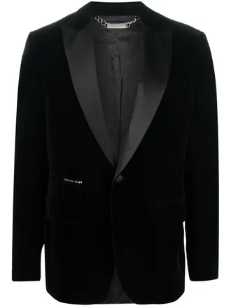 Philipp Plein skull-detail dinner jacket - men - Cotton/Acetate/Polyester/Viscose - 54 - Black