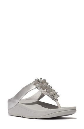 FitFlop Fino Bauble Bead Flip Flop in Silver at Nordstrom Rack, Size 10