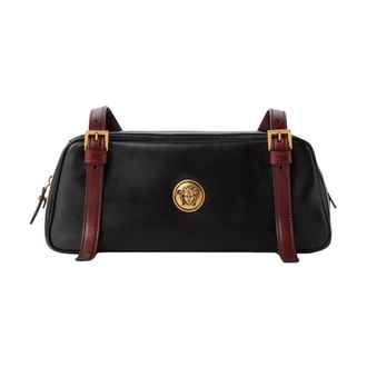 Versace Embl&egrave;me Nappa Bowling Bag - female - Versace - Shoulder Bags - Black - ONE SIZE - Bags