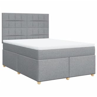 vidaXL Vidaxl - Cama Box Spring Con Colch&oacute;n Tela Gris Claro 160x200 Cm