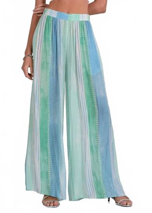 Elan Printed Wide Leg Pant In Blue Strovia