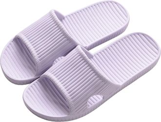 Generic Sliders Women, Womens Shower Slipper, Non-Slip Bathroom Shoes Beach Flip Flops Pool Slides Quick Drying Indoor Outdoor Summer Sandal Light Purple