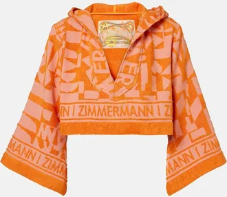 Zimmermann Solstice Towelling cotton terry crop top