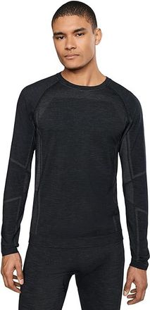 Smartwool Intraknit All-Season Merino Base Layer Crew Mens Long Sleeve Pullover Black : MD, Elastane/Nylon/Polyester