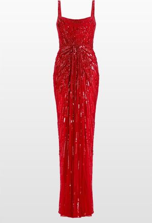 Jenny Packham Chrissy Sequin-Embellished Dress in Chilli Red at Nordstrom, Size 10 Uk