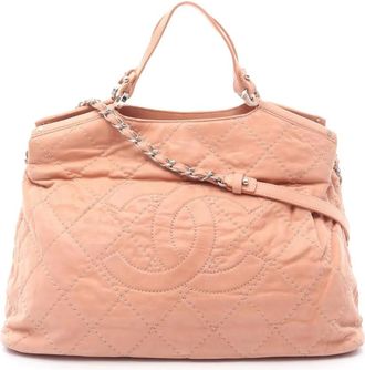 Chanel Borsa tote Sea Hit grande in pelle scamosciata trapuntata 2012 - Rosa