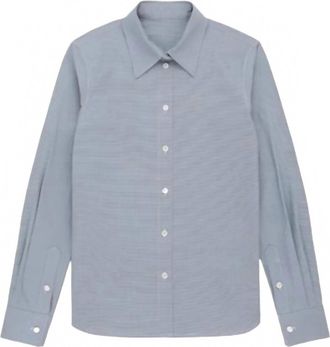 WE-AR4 Womens Fitted Collared Shirt In Blue