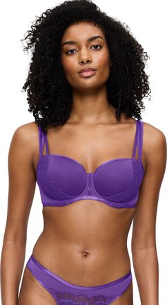 Triumph Balconette-BH TRIUMPH Palina Moonlight Kiss, Damen, Gr. 70, Cup C, lila (lila haze), Spitze, Obermaterial: 62% Polyester, 25% Polyamid, 13% Elasthan, 