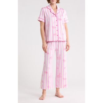Honeydew Intimates Quiet Night Crop Pajamas in Pink Italian Picnic at Nordstrom Rack, Size X-Large