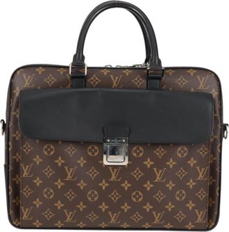 Louis Vuitton Macassar Brown Canvas Briefcase Bag (Pre-Owned)