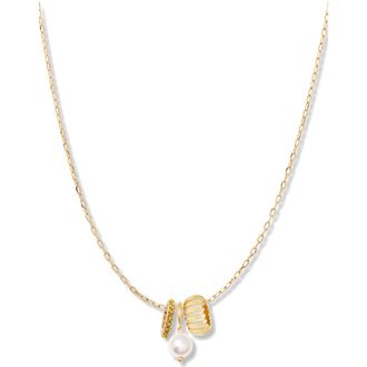 Brook & York Gaby Faux Pearl & Birthstone Multipendant Necklace in Gold/November at Nordstrom