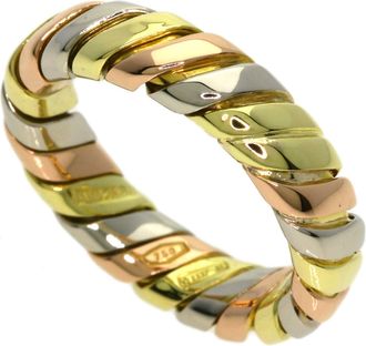 Bulgari Yellow Gold (18K) White Gold (18K) Band Ring (Pre-Owned)