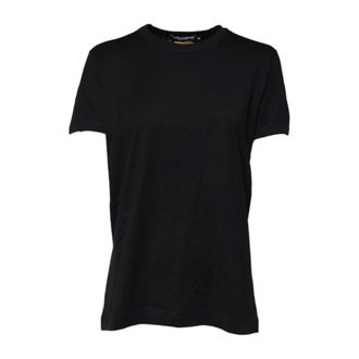Dolce & Gabbana T-Shirts, female, Black, XS, Black DG Print Short Sleeve Top