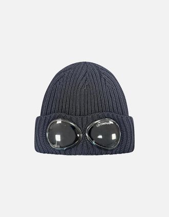 C.P. Company Mens CP Company Wool Goggle Beanie Navy