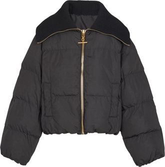 Balmain Cropped oversized gewatteerd jack - Dames - Winterjassen - Zwart - S - Polyester - Jassen