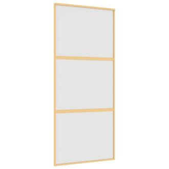 vidaXL Vidaxl - Puerta Corredera Dorada Vidrio Esg Esmerilado Aluminio 90x205cm