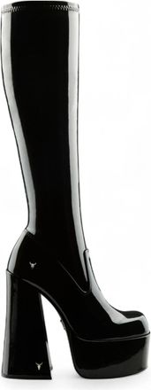 Windsor Smith Shiny Knee-High Sock Platform Goth Heel Boots