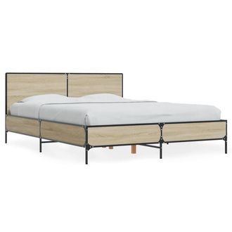 Berkfield Home Bed Frame without Mattress Sonoma Oak 140x200 cm in Tan