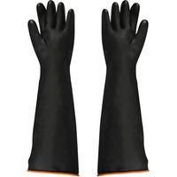 OEM Guantes De L&aacute;tex Negros, 1 Par, 55 Cm, Resistentes A &Aacute;cidos Y &Aacute;lcalis, Guantes De Trabajo De Seguridad Industrial, Guantes De Protecci&oacute;n