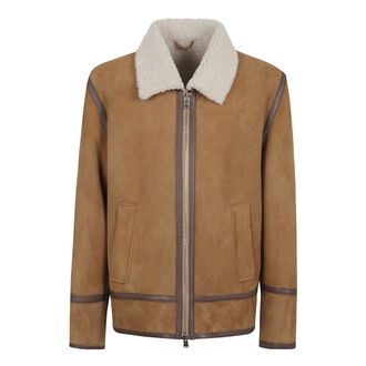 Dondup Leather Jackets, male, Brown, Size: 2XL Brown Leather Cape Aw25