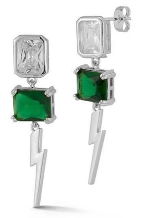 Sphera Milano CZ Thunderbolt Drop Earrings in Silver at Nordstrom Rack