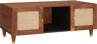 vidaXL Coffee Tables Brown 100 x 54 x 40 cm Cane and solid mango wood Vidaxl