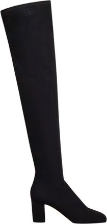 Valentino Garavani Golden Walk Over the Knee Black Stretch Boots Size 38