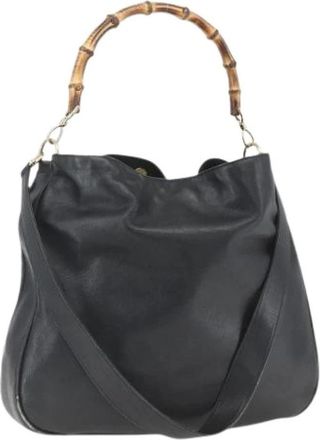 Gucci Pre-owned Vintage Leren Handtas - Dames - Vintage Handtas - Zwart - ONE Size - Leer - Vintage