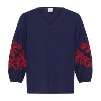 Ichi Ichi - Ihginola Blouse - Dames - Blouses & Shirts - Blauw - Maat: M