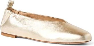 Aquatalia Clio Weatherproof Flat in Platino Nappa at Nordstrom, Size 10.5