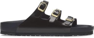 Birkenstock Slider Smalle Pasvorm - Dames - Sandalen - Zwart - 41 EU - Leer - Schoenen