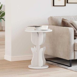 vidaXL Vidaxl - Side Table White 39.5 x 39.5 x 53.5 cm Solid pine wood