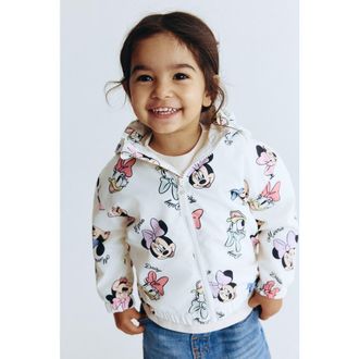 H&M Fleece-lined Jacket in White/minnie Mouse at Nordstrom, Size 18M