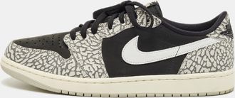 Air Jordan s Black/grey Nubuck And Leather Jordan 1 Retro Low Og Black Cement Sneakers