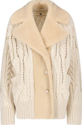 Ermanno Scervino Cardigan In Lana Vergine E Shearling