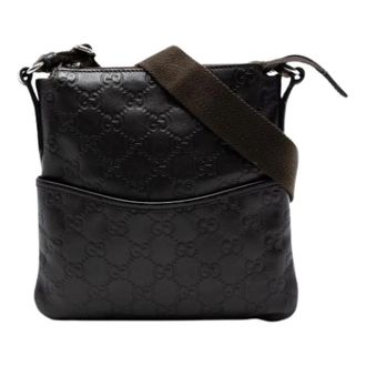 Gucci Pre-owned Cross Body Bags, female, Brown, Size: ONE SIZE Pre-owned Embossed Leather Crossbody Bag