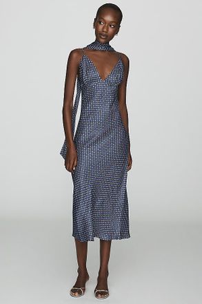 Maeve Clara Scarf-Neck Midi Dress
