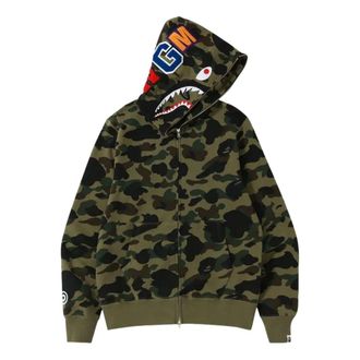 A Bathing Ape 1st Camo Shark Full Zip Hoodie Green 1K20-115-009-GREEN