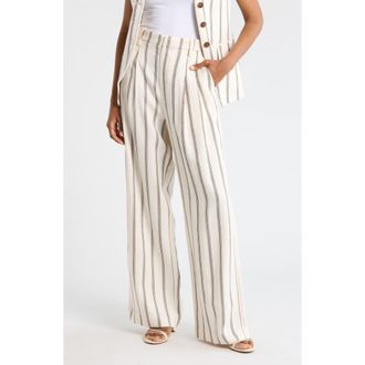 A.L.C. Charles Stripe Linen Blend Pants in Cream Stripe at Nordstrom Rack, Size 0