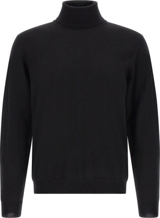 Zanone Black Solid Turtle Neck Sweater