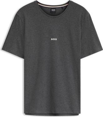 BOSS Stretch-cotton pajama top with signature-stripe tape