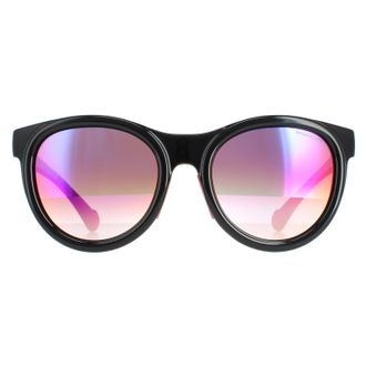 Moncler zonnebril ml0087 01c glanzende zwarte rookspiegel