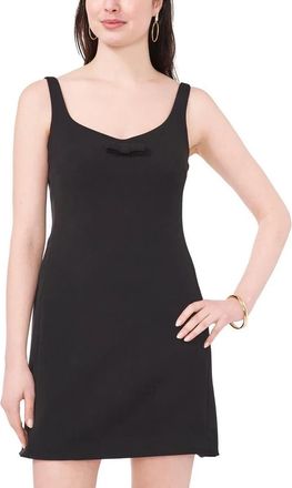 CeCe by Cynthia Steffe Sheath Dress Womens Black Bow Trim Sweetheart Neck Back Zip FTS1061
