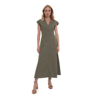 Pennyblack Gommoso Midi Jurk - Dames - Casual kleedjes - Groen - XS - Katoen - Kleedjes