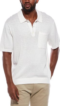 Madewell Pointelle Stitch Silk-Blend Polo Sweater