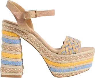 Castaner Anne Platform Sandalen - Dames - Sandalen met hakken - Veelkleurig - 41 EU - Leer - Schoenen